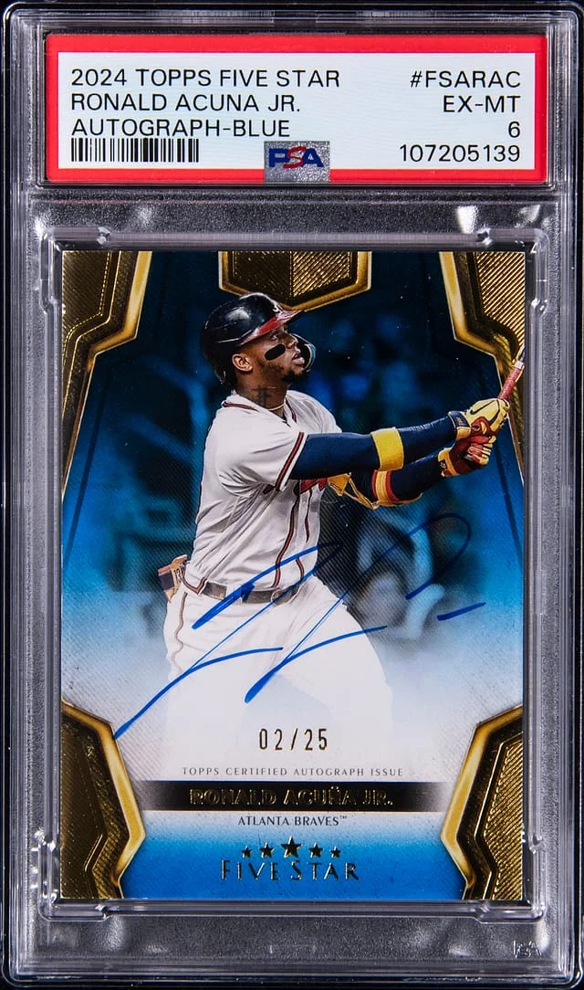 2024 Topps Ronald Acuna Jr. Five Star Autographs Blue #FSA-RAC card image