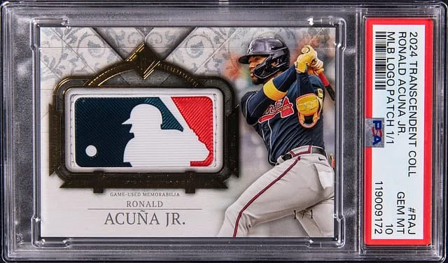 2024 Topps Ronald Acuna Jr. Game-Used Transcendent Collection MLB Logo Patch #MLBP-RAJ card image