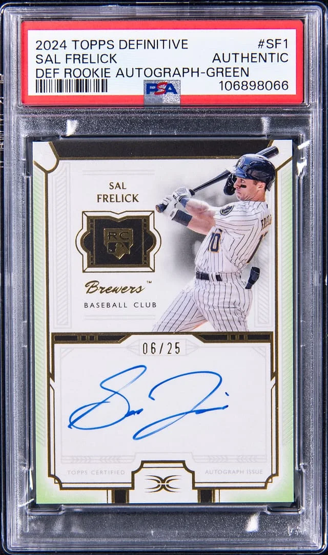 2024 Topps Sal Frelick Definitive Collection Autograph Green #DRA-SF1 card image
