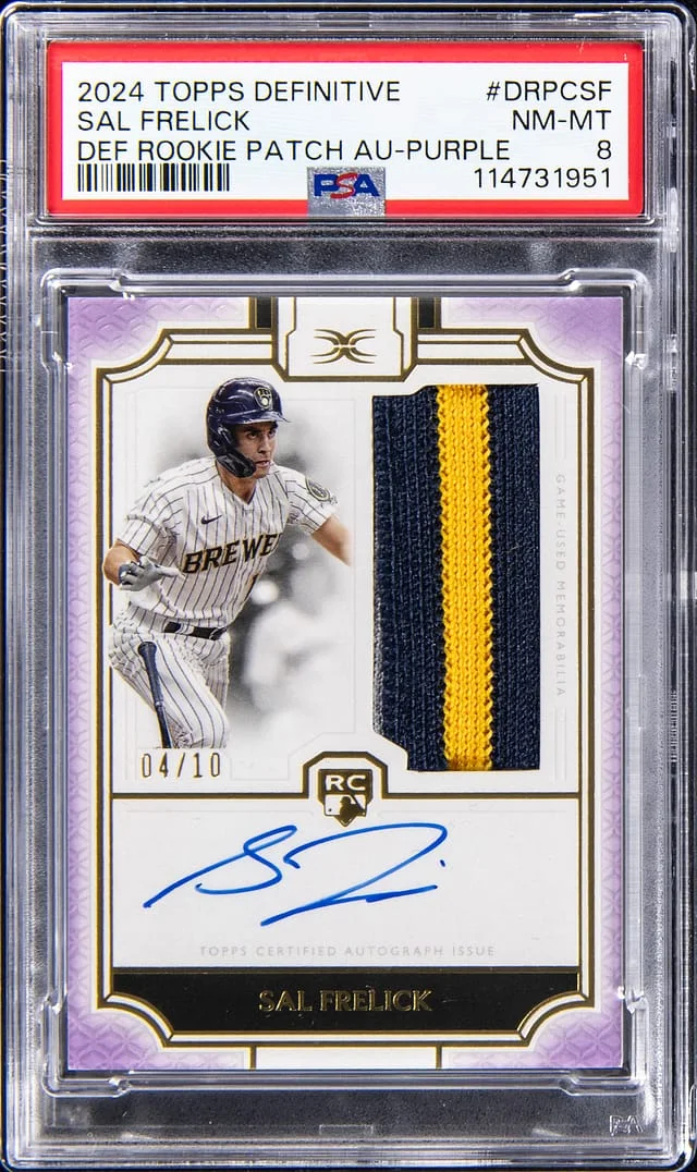 2024 Topps Sal Frelick Definitive Definitive Patch Autograph Purple #DRPCSF card image