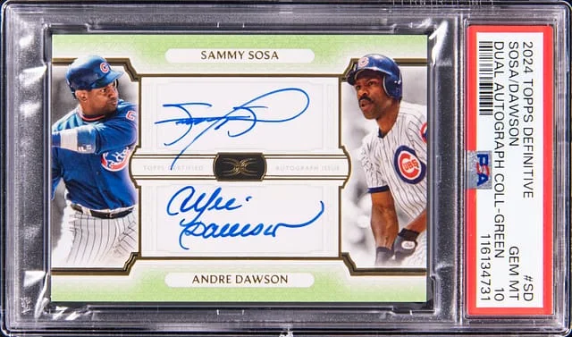 2024 Topps Sammy Sosa/Andre Dawson Dual Definitive Dual Autograph Collection Green #SD card image