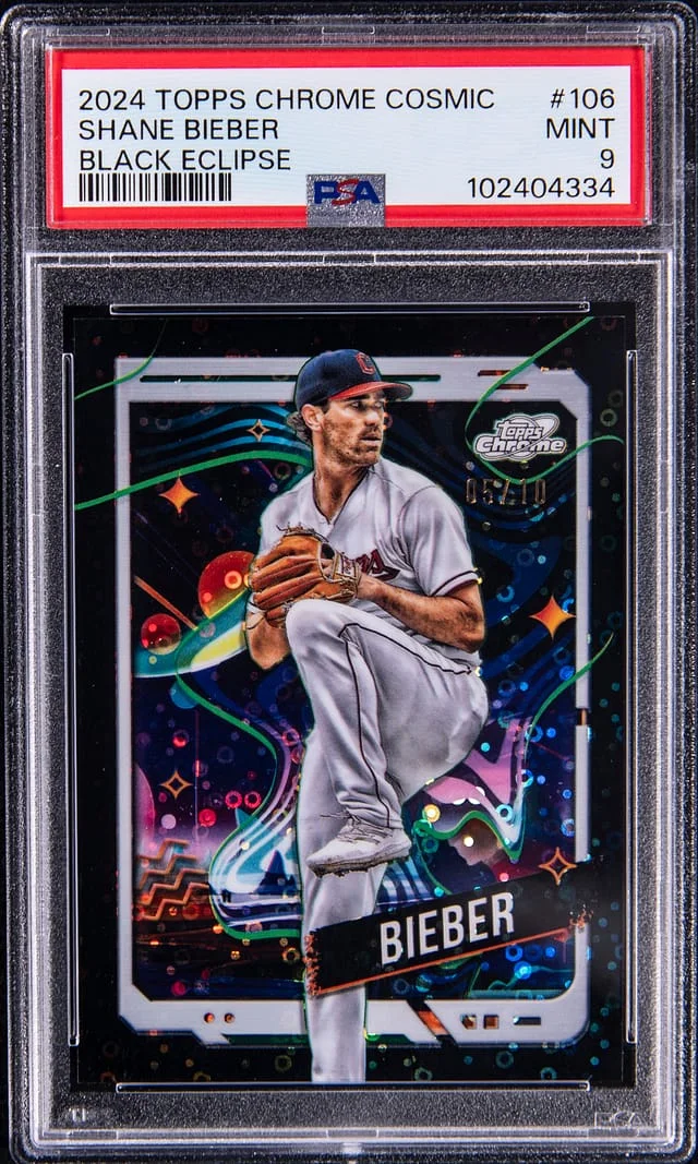2024 Topps Shane Bieber Cosmic Chrome Black Eclipse #106 card image