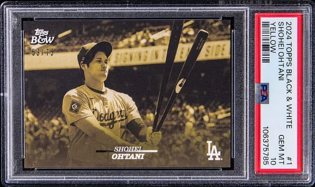 2024 Topps Shohei Ohtani Black & White Yellow #1 card image