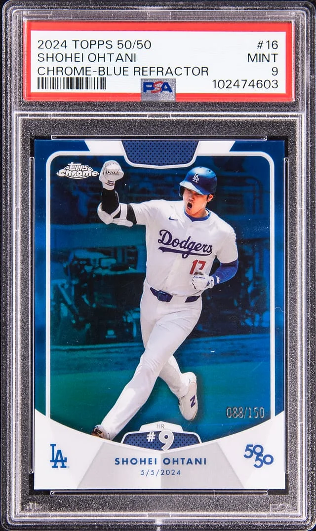 2024 Topps Shohei Ohtani 50/50 Chrome Green Refractor #16 card image