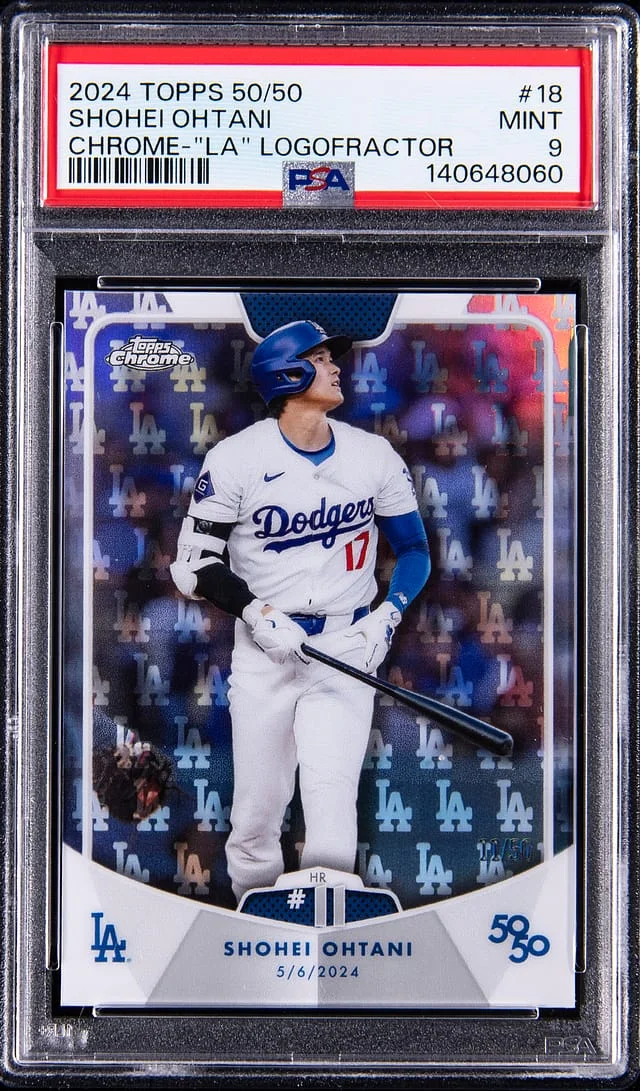 2024 Topps Shohei Ohtani 50/50 Chrome LA LogoFractor #18 card image