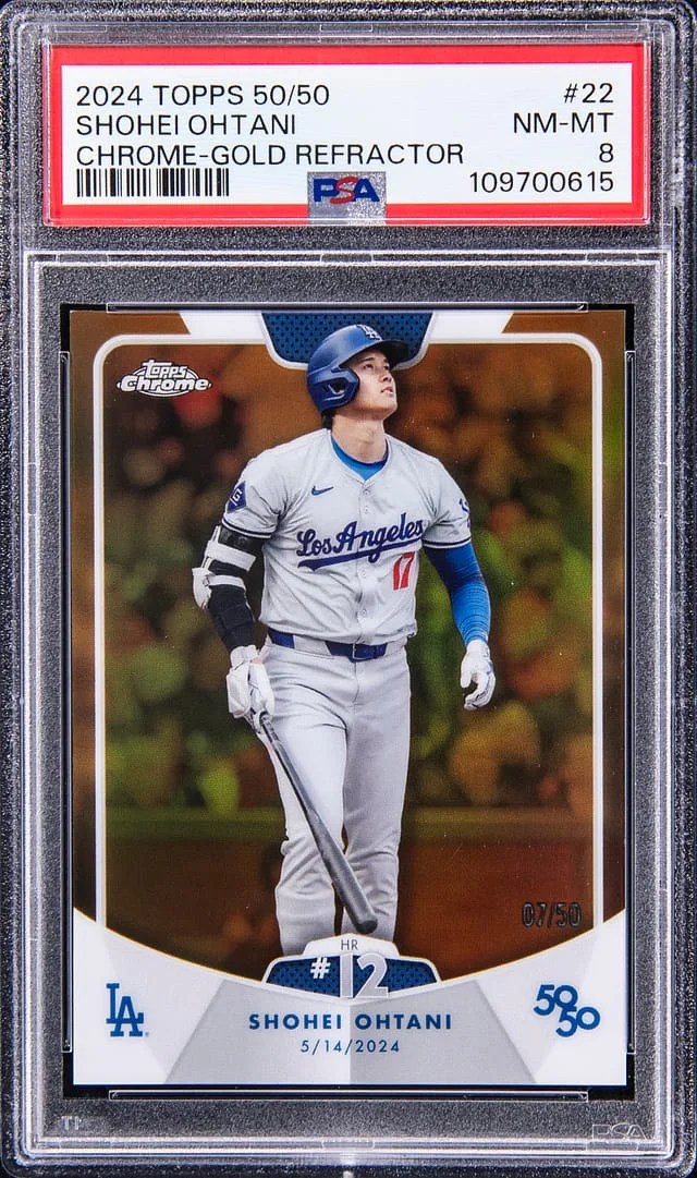 2024 Topps Shohei Ohtani 50/50 Chrome Gold Refractor #22 card image