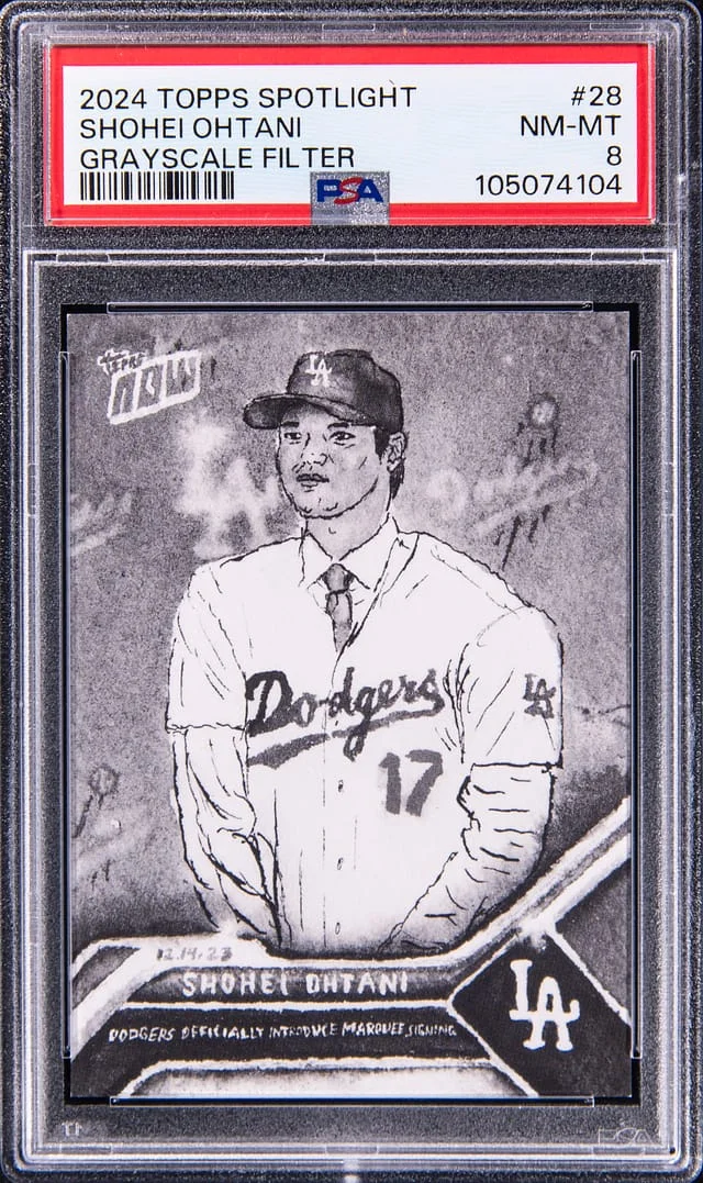 2024 Topps Shohei Ohtani Spotlight Grayscale Filter #28 card image