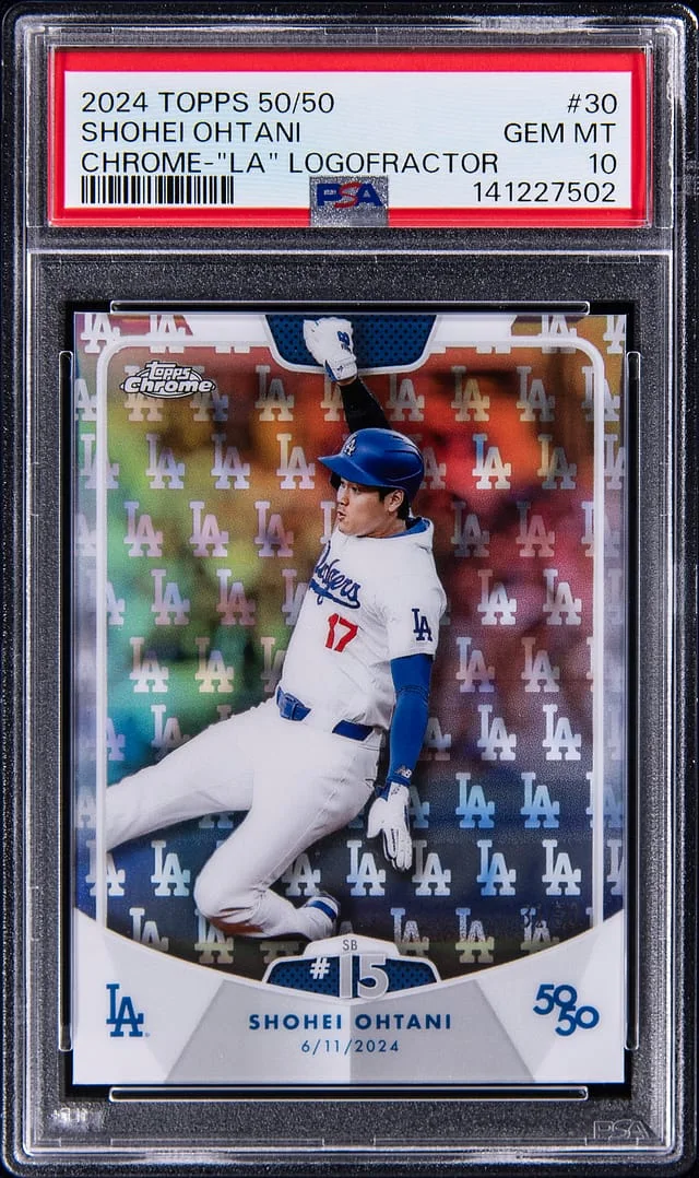 2024 Topps Shohei Ohtani 50/50 Chrome LA LogoFractor #30 card image