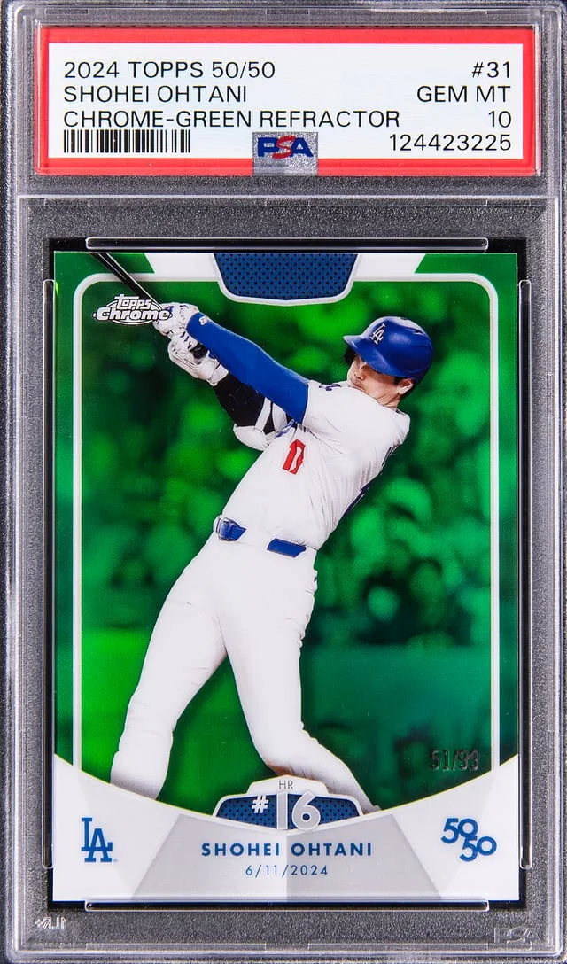 2024 Topps Shohei Ohtani 50/50 Chrome Green Refractor #31 card image