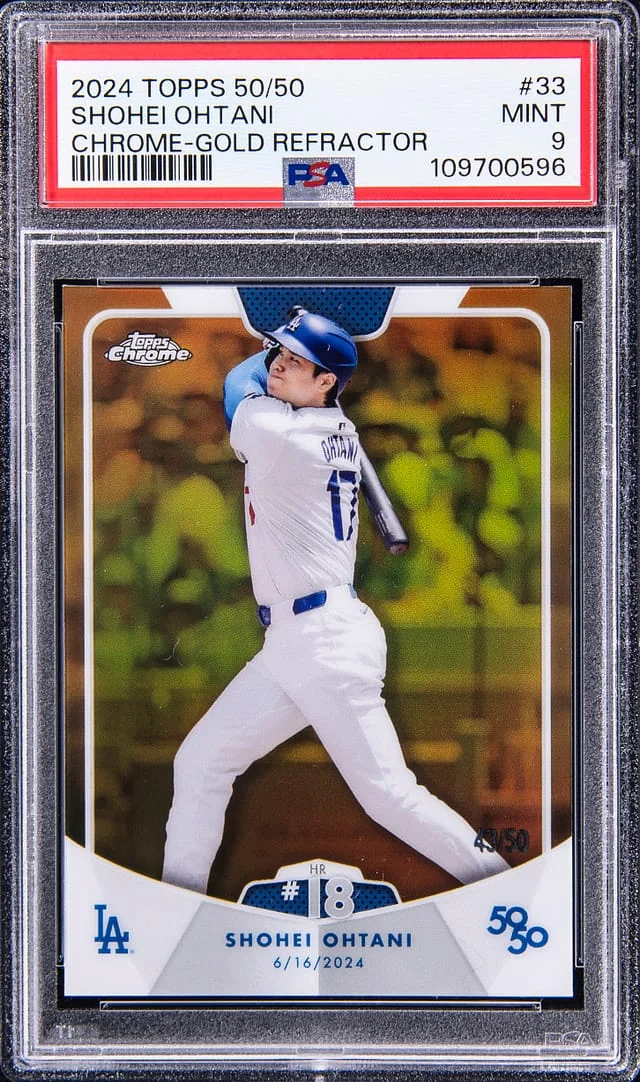 2024 Topps Shohei Ohtani 50/50 Chrome Gold Refractor #33 card image