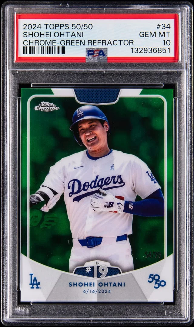 2024 Topps Shohei Ohtani 50/50 Chrome Green Refractor #34 card image