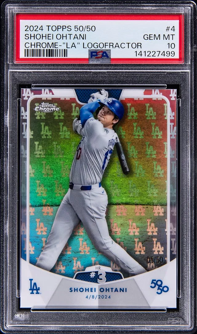2024 Topps Shohei Ohtani 50/50 Chrome LA LogoFractor #4 card image