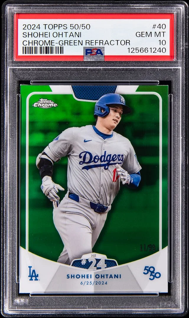 2024 Topps Shohei Ohtani 50/50 Chrome Green Refractor #40 card image