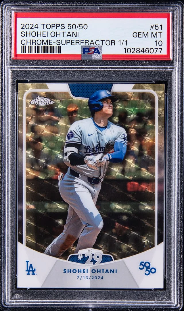 2024 Topps Shohei Ohtani 50/50 Chrome Aqua Refractor #51 card image