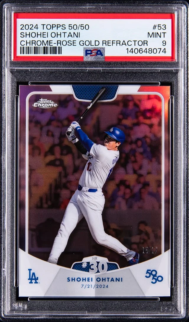 2024 Topps Shohei Ohtani 50/50 Chrome Rose Gold Refractor #53 card image