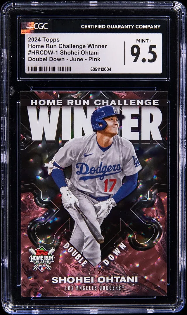 2024 Topps Shohei Ohtani (5/5) Home Run Challenge Winner Double Down - June - Pink #HRCDW-1 card image