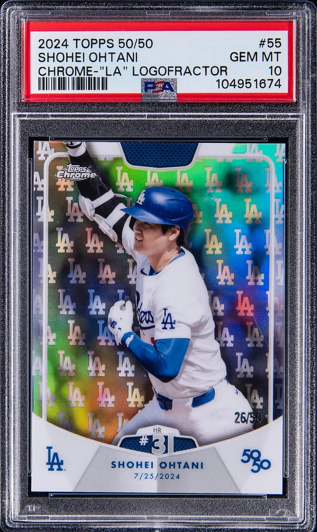2024 Topps Shohei Ohtani 50/50 Chrome LA Logofractor #55 card image
