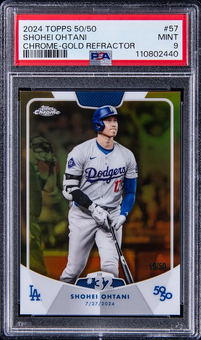 2024 Topps Shohei Ohtani 50/50 Chrome Gold Refractor #57 card image