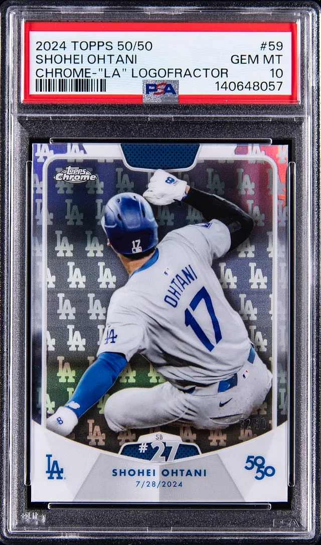 2024 Topps Shohei Ohtani 50/50 Chrome Green Refractor #59 card image