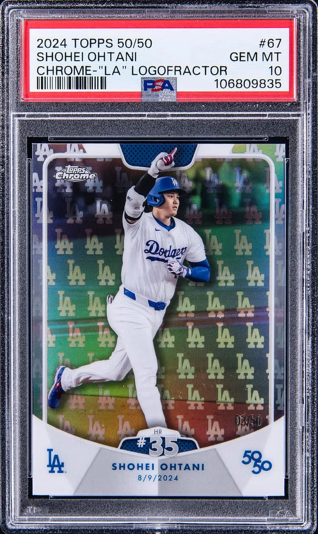 2024 Topps Shohei Ohtani 50/50 Chrome LA LogoFractor #67 card image