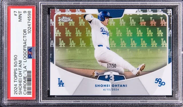 2024 Topps Shohei Ohtani 50/50 Chrome LA Logofractor #7 card image