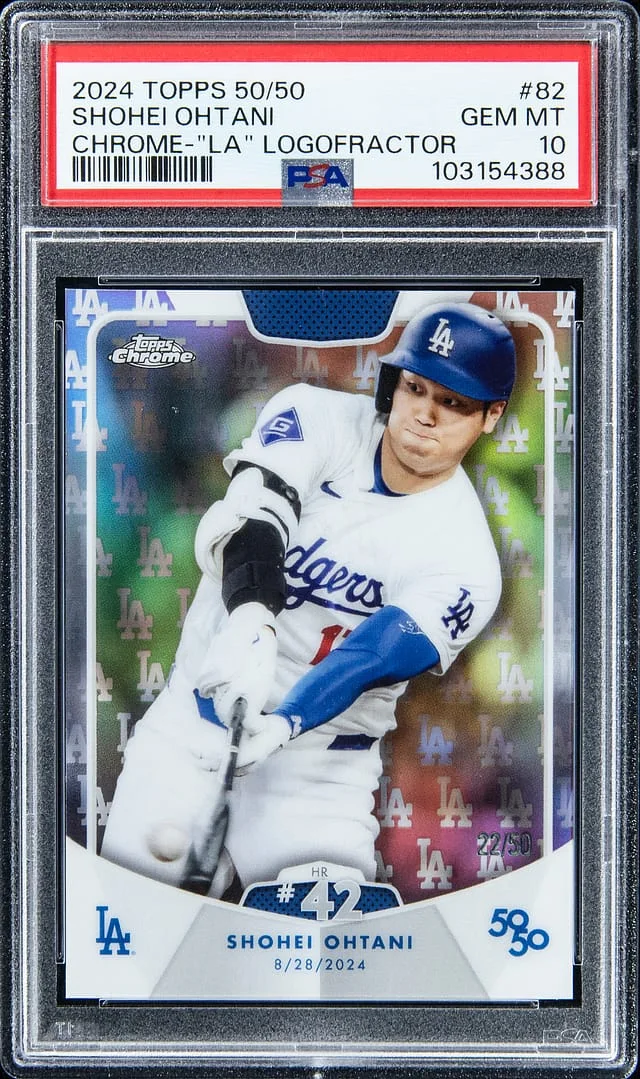 2024 Topps Shohei Ohtani 50/50 Chrome LA LogoFractor #82 card image
