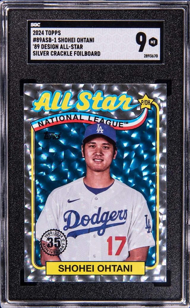 2024 Topps Shohei Ohtani 89 Design All-Star Silver Crackle Foilboard #89ASB-1 card image