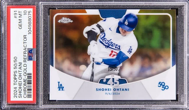 2024 Topps Shohei Ohtani 50/50 Chrome Gold Refractor #91 card image