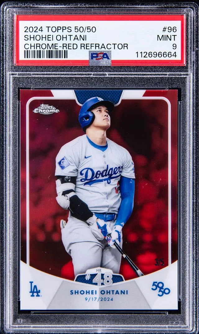 2024 Topps Shohei Ohtani 50/50 Chrome Red Refractor #96 card image
