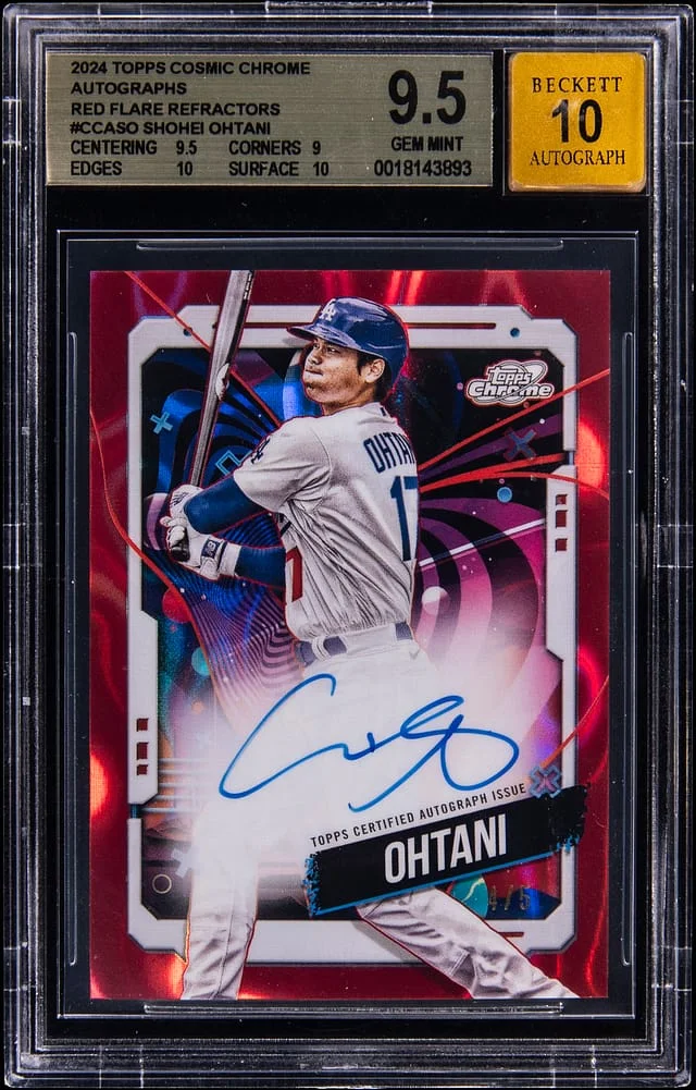 2024 Topps Shohei Ohtani Cosmic Chrome Autographs Red Flare Refractors #CCA-SO card image