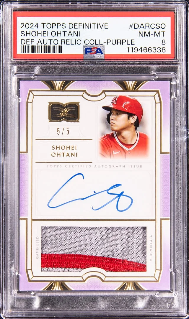 2024 Topps Shohei Ohtani Definitive Definitive Autograph Relic Collection Purple #DARC-SO card image