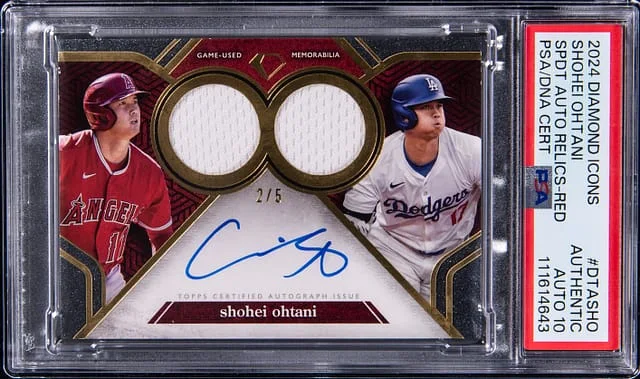 2024 Topps Shohei Ohtani Diamond Icons Single-Player Dual-Team Autograph Relics Red #DTA-SHO card image