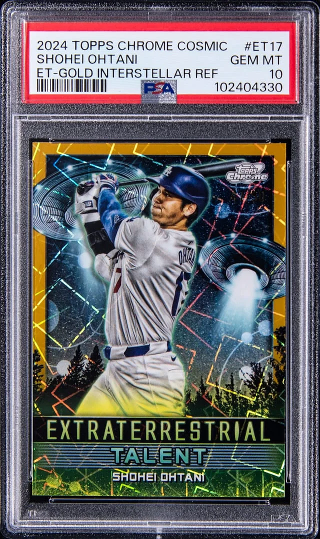 2024 Topps Shohei Ohtani Cosmic Chrome Extraterrestrial Gold Interstellar Refractor #ET-17 card image