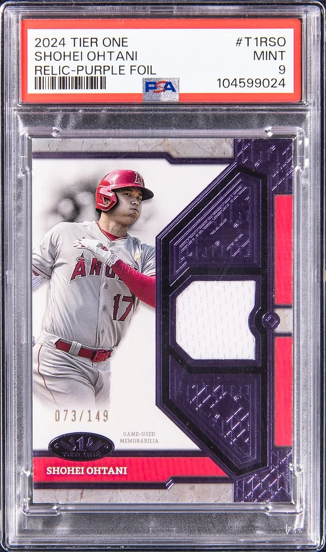 2024 Topps Shohei Ohtani Game-Used Tier One Relic Purple Foil #T1R-SO card image
