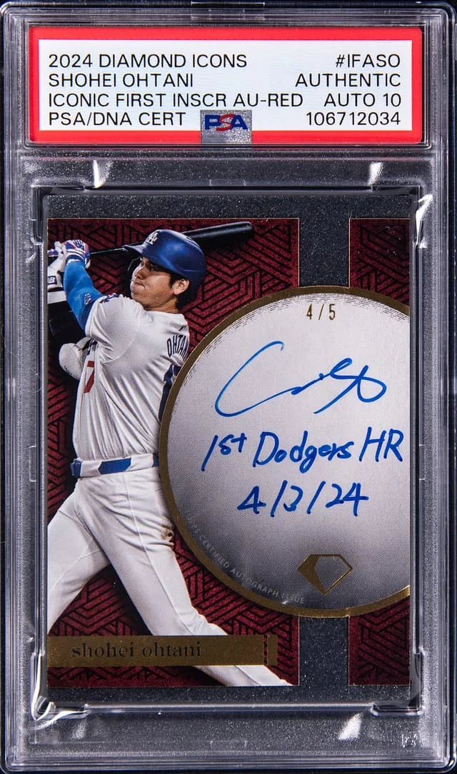 2024 Topps Shohei Ohtani Diamond Icons Iconic First Inscription Autograph Red #IFA-SO card image