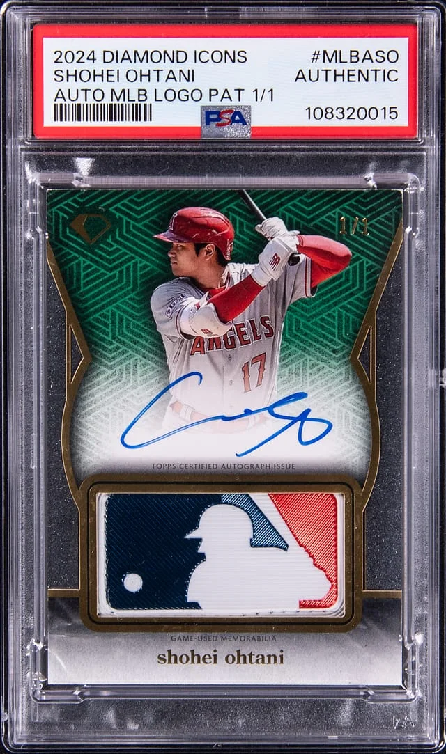 2024 Topps Shohei Ohtani Diamond Icons Autographed MLB Logo Patch #MLBA-SO card image