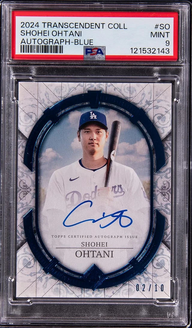 2024 Topps Shohei Ohtani Transcendent Collection Autograph Blue #SO card image