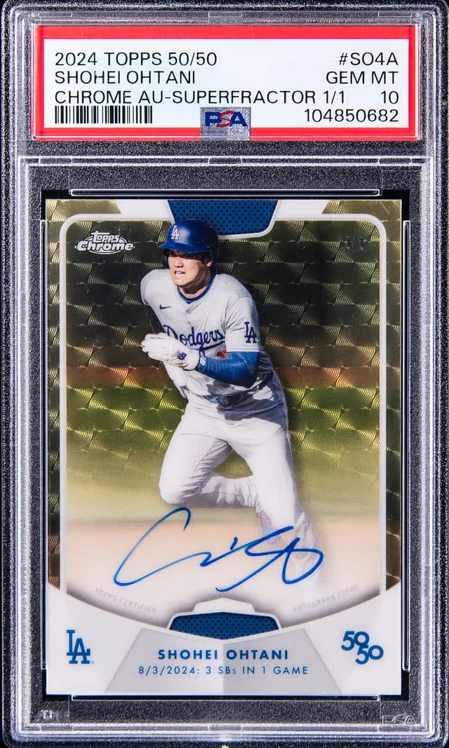 2024 Topps Shohei Ohtani 50/50 Chrome Autographs SuperFractor #SO4-A card image