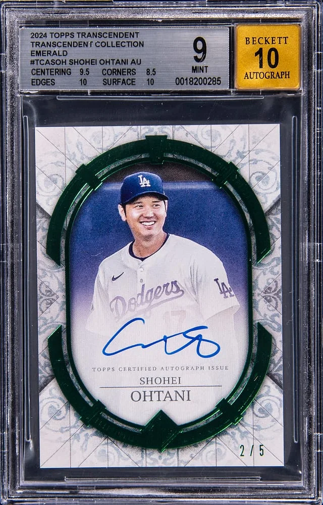 2024 Topps Shohei Ohtani Transcendent Collection Autographs Emerald #TCA-SOH card image