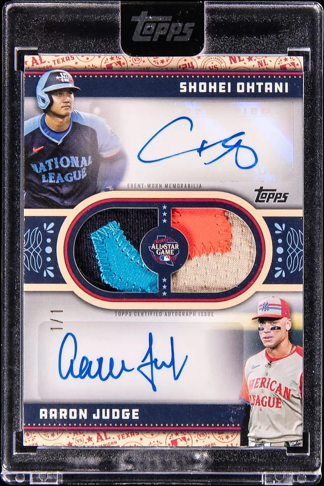2024 Topps Shohei Ohtani/Aaron Judge All-Star Stitches Dual Autographs Platinum #ASSDA-OJ card image