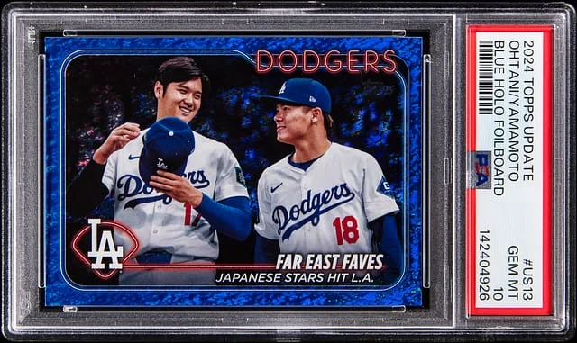 2024 Topps Shohei Ohtani/Yoshinobu Yamamoto Rainbow Foil #US13 card image