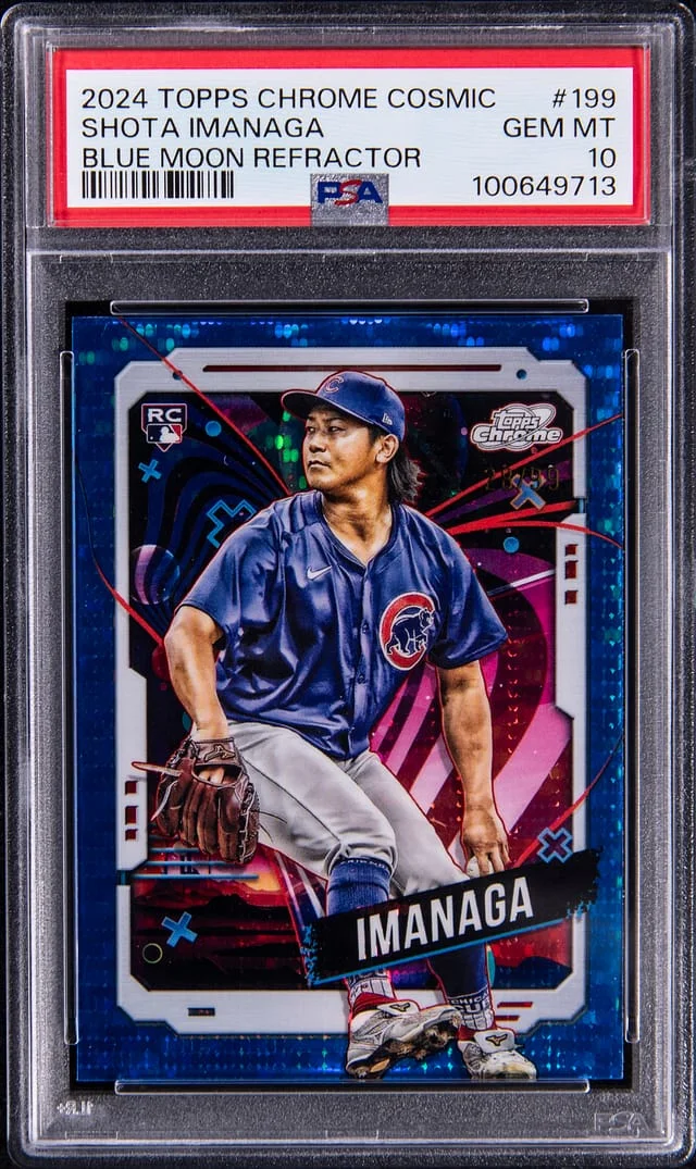 2024 Topps Shota Imanaga Cosmic Chrome Blue Moon Refractor #199 card image