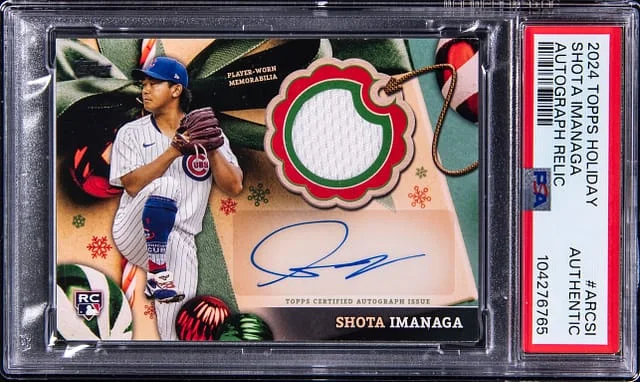 2024 Topps Shota Imanga Holiday Autograph Relic #ARC-SI card image