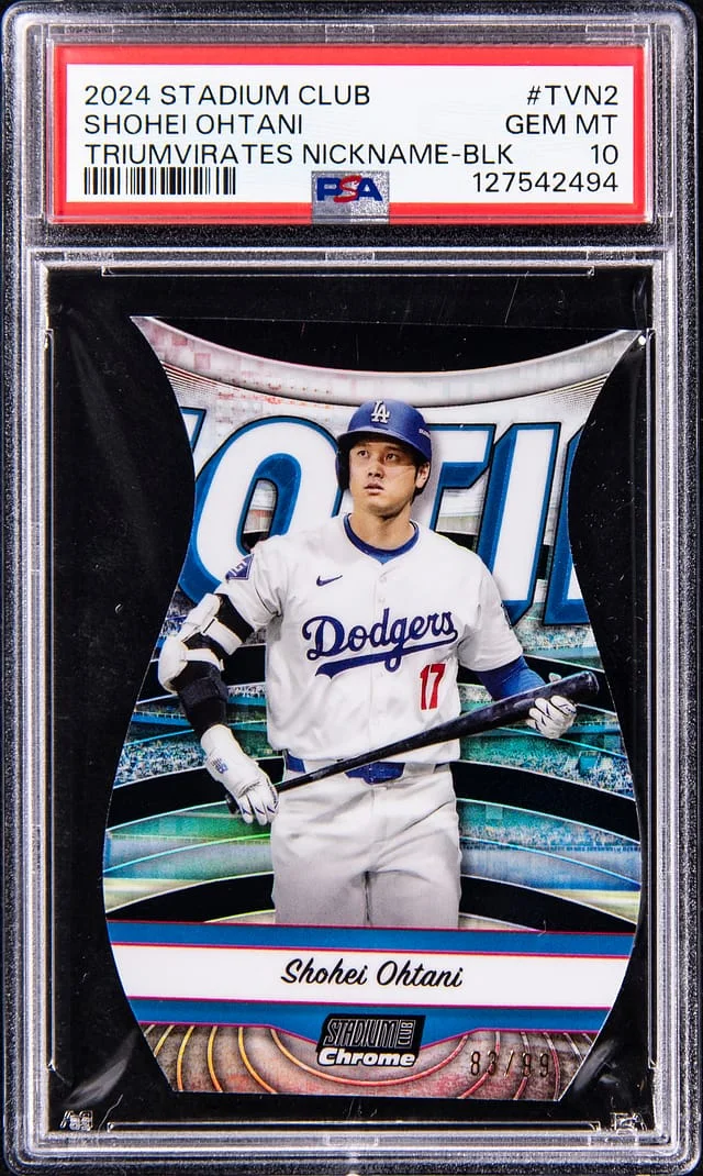 2024 Topps Stadium Club Chrome Shohei Ohtani Triumvirates Nickname Black #TVN-2 card image
