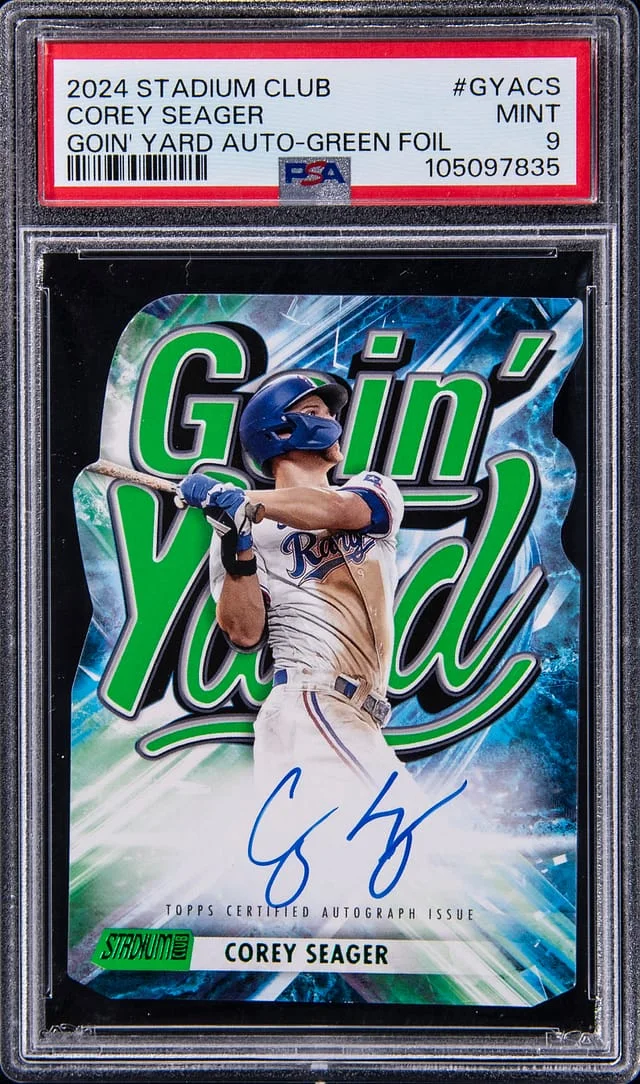 2024 Topps Stadium Club Corey Seager Goin' Yard Autograph Green Foil #GYA-CS card image