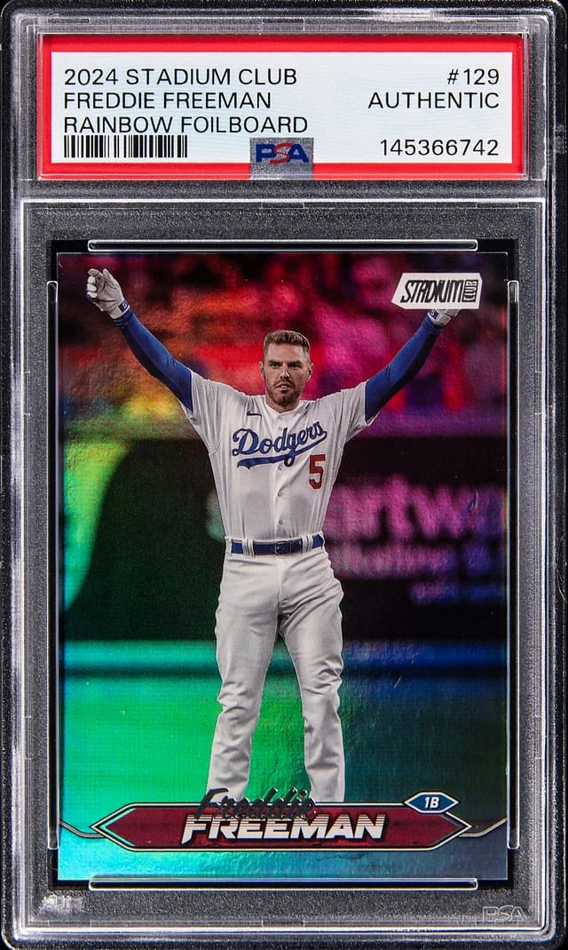 2024 Topps Stadium Club Freddie Freeman Rainbow Foilboard #129 card image