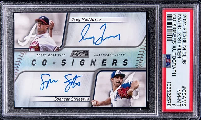 2024 Topps Stadium Club Greg Maddux/Spencer Strider Co-Signers Autographs #CSA-MS card image