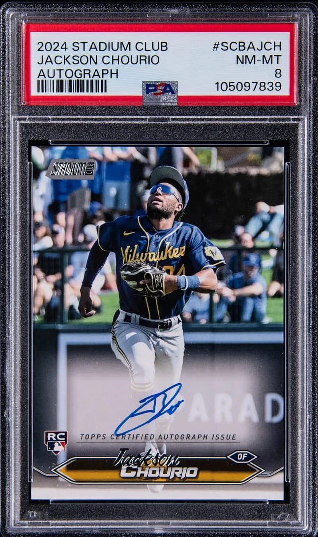 2024 Topps Stadium Club Jackson Chourio Autographs Red Foil #SCBA-JCH card image