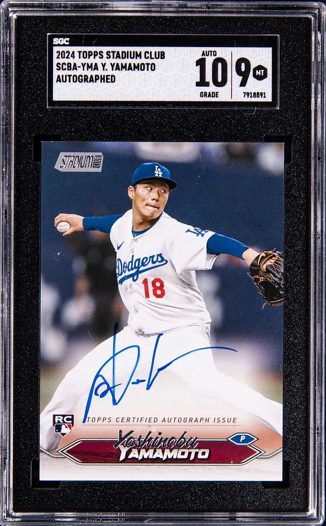 2024 Topps Stadium Club Yoshinobu Yamamoto Autographed #SCBA-YMA card image