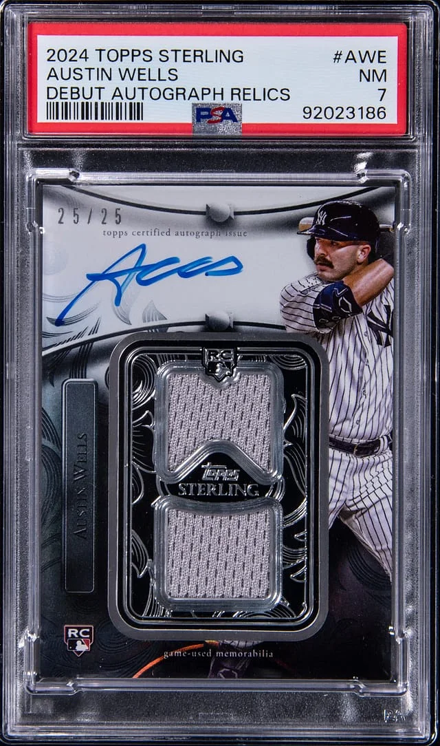 2024 Topps Sterling Austin Wells Debut Autograph Relics #AWE card image